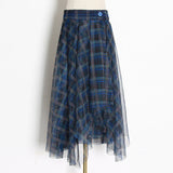 Dadizhimu Version Of Temperament High-Waisted Grid Half-Dress Girl 2025 Spring New Ins Commute Medium And Thin A Word