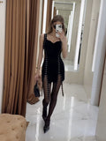 Dadizhimu Industry High-End Hottie Bag Hip Dress Sleeveless Low Chest Fit Bandage Dress Evening Dress