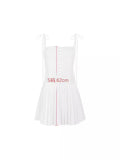 Dadizhimu Women's New Hottie Sexy Bare Back White Small Dress Summer French Sling Dress Pure Lust