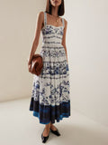 Dadizhimu Temperament Sling Dress Dress 2025 New Printing Design High-Waisted Long Seaside Dress Women's Summer