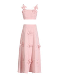 Dadizhimu Babes Two Sets Of Tide 2025 Spring New Splicing Three-Dimensional Flower Vest High-Rise Half-Body Skirt Suit Woman