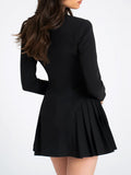 Dadizhimu Sexy Dress High-End Feminine V-Neck Long-Sleeved Suit Temperament Tender Waist Dress Dress Dress Women's Dress
