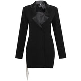 Dadizhimu High-End Women's Solid Color Body Deep V Temperament Diamond Chain Eso Su Suit Dress