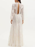Dadizhimu Temperament Sexy Geider Dress 2025 New V-Neck Embroidery Flower Design Senior Feeling Long Dress Woman