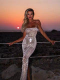 Dadizhimu Evening Dress Flashing Body Tective Dress High-End Light Luxury Small Sentient Day Sexy Long Dress