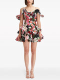 Dadizhimu Wind Slings One-Word Shoulder Dress Woman 2025 New Design-Sensitive Lotus Leaf-Side Slim Short Dress