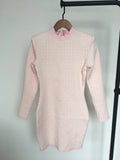 Dadizhimu High-Quality Light Luxury Retro British Style Long Sleeves Tight Bandage Dress Stunning Lattice Dress