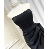 Dadizhimu Design Three-Dimensional Fish Bone Thoracic Body To Close The Waist Irregular Folded Skirt Open Fork And Hip Dress Skirt