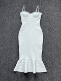 Dadizhimu Sexy Picts With Body Babes Hanging Dress Women Autumn Tight Body Slim Elastic Bag Hip Fishtail Bandage Skirt
