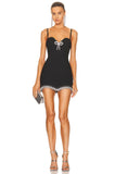 Dadizhimu Heavy Industry High-End Female Nail Beaded Bow Sling With Low Breast Sexy Tights With A Dress