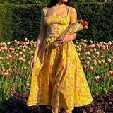 Dadizhimu Women's Dress Dress Sling Skirts With Sweet And Spicy Long Skirts Summer Floral Dress