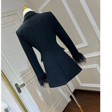 Dadizhimu Hot Diamond Collar Feather Cuffs To Repair Waist Suit Coat Coat Women New