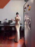 Dadizhimu Gold Famous Babes Sexy Female Explosion Slings Body Drill Micro-Perspective Birthday Dress