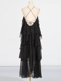 Dadizhimu Temperament Famous Style Splicing Lotle Leaf Side Dress 2025 Summer New Hanging Neck Design Long Dress Dress Woman