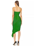 Dadizhimu Skirt Green Breast Dress Women's Dinner Dress Sexy Hot Girl Pure Tight Ass Dress Famous