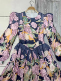 Dadizhimu Classical Style Temperament Dress 2024 New Small Design Sense Folds To Collect Waist Thin Dress Dress Woman
