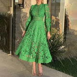 Dadizhimu Elegant Wind 2025 Spring New Collar Embroidery Hollow Niche Design Feeling Waist Thin Dress Dress Woman