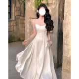 Dadizhimu Chain Ding Noodles With Dress Women's New Waist Display Lanky Dress Sweet Style Banquet Dress Dress Dress Dress