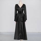 Dadizhimu Elegant Style Suit 2025 New T-Wearing Flower Design High-End Feeld Ribbon Slimming Two Sets Of Women