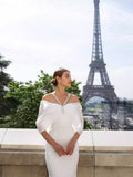 Dadizhimu Hanging Neck Thin White Dress Dress Watery Shoulder Elegant Temperament Banded Evening Dress Dress