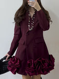 Dadizhimu Fragrant High-End Suit Dress 2025 Summer New Splicing Three-Dimensional Flower Design Short Dress Dress Woman