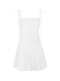 Dadizhimu Women's New Hottie Sexy Bare Back White Small Dress Summer French Sling Dress Pure Lust