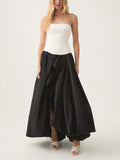Dadizhimu Temperament Premium Dress 2025 New Waist-Skinny Fashion Sexy Bosom Design Solid Color Long Dress