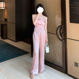 Dadizhimu Design Exquisite Small Suit Women's Silk And Satin Slings With Trousers Women's Fashion Two-Piece