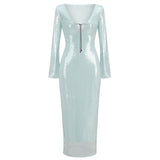 Dadizhimu Women's Fashion Sexy Thighs Horn Sleeve Skirt Under The Fork Dress Dress Dress Woman