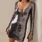 Dadizhimu Women's Sexy Glided Sleeve Miniskirt