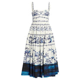 Dadizhimu Temperament Sling Dress Dress 2025 New Printing Design High-Waisted Long Seaside Dress Women's Summer