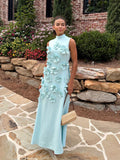 Dadizhimu Three-Dimensional Flower A-Shaped Dress 2025 Spring And Summer New Splicing Collar High-End Thin Dress Woman