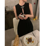 Dadizhimu Suit Fabric Sleeveless Dress French Hepburn A-Word Short Dress