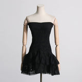 Dadizhimu Women's Clothing 2025 Spring New High-End Sexy Hottie T Breast-Wear Dress Body Lotus Leaf Side A-Dress Dress Dress