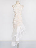 Dadizhimu Banquet Dress Dress 2025 Spring New Famous Embroidered Lotus Leaves Side Of The Body-Cuffed Dress Woman Trendy