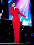 Dadizhimu Boutique Long-Sleeved Banded Dress Party Party Christmas Evening Dress