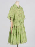 Dadizhimu Wind 2025 Spring New Temperament Small Ribbon Embroidered Lace Shirt + Women's Dress