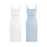 Dadizhimu New Style French Gentle Style Folding Skirt Temperament Solid Color Sling Dress Dress Dress Dress No