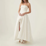 Dadizhimu Break French Beautiful Dress 2025 Spring New Breast-Skinny Folding Open Fork Dress Dress Woman