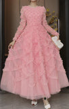 Dadizhimu French High-End Sweet Temperament Tea Break Dress With Thin Waist Thin Lace Wood Ear Dress Green