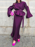 Dadizhimu Temperament Famous Wind 2025 Spring New Fashion Tying Folding Top + High Waist Skirt Suit Woman