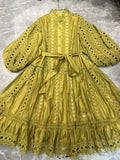 Dadizhimu And Leisure Style Dress 2025 New Heavy Industry Embroidery Single Buckle Lace Dress Woman