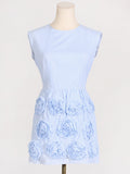 Dadizhimu Small Fragrant Wind To Close The Waist Thin Sleeveless Round Skirt 2025 New Splicing Flower Design Short Dress
