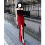 Dadizhimu Gradient Chest Dress Women's New Famous And Female Party Party Dress Design Small Crowd Long Dress