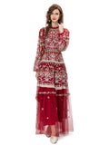 Dadizhimu Women's Dress 2024 Early Spring New Heavy Industry Embroidery Flower Bow Yarn Dress