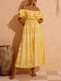 Dadizhimu Style Embroidery Dress 2025 Summer New Fashion Hollow Design Feeling Leaf Side Shoulder Dress Girl