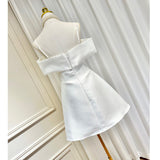 Dadizhimu Design Three-Dimensional Large Butterfly Braided Shoulder Sling Fish Bone Waist A Dress Dress Dress Dress