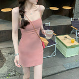 Dadizhimu French Slimming Temperament Minimalist Sling Dress Skirt Short Dress Women's Bag-Butty Skirt