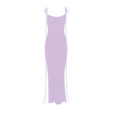 Dadizhimu Women's Sexy Dress Sexy Folded Dress Evening Dress Sleeveless Sling Dress Dress Dress Girl