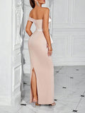 Dadizhimu Style Style Tecticle Bosom Dress Dress 2025 New Splicing Stud Design Long Bag Hip Dress Women's Summer